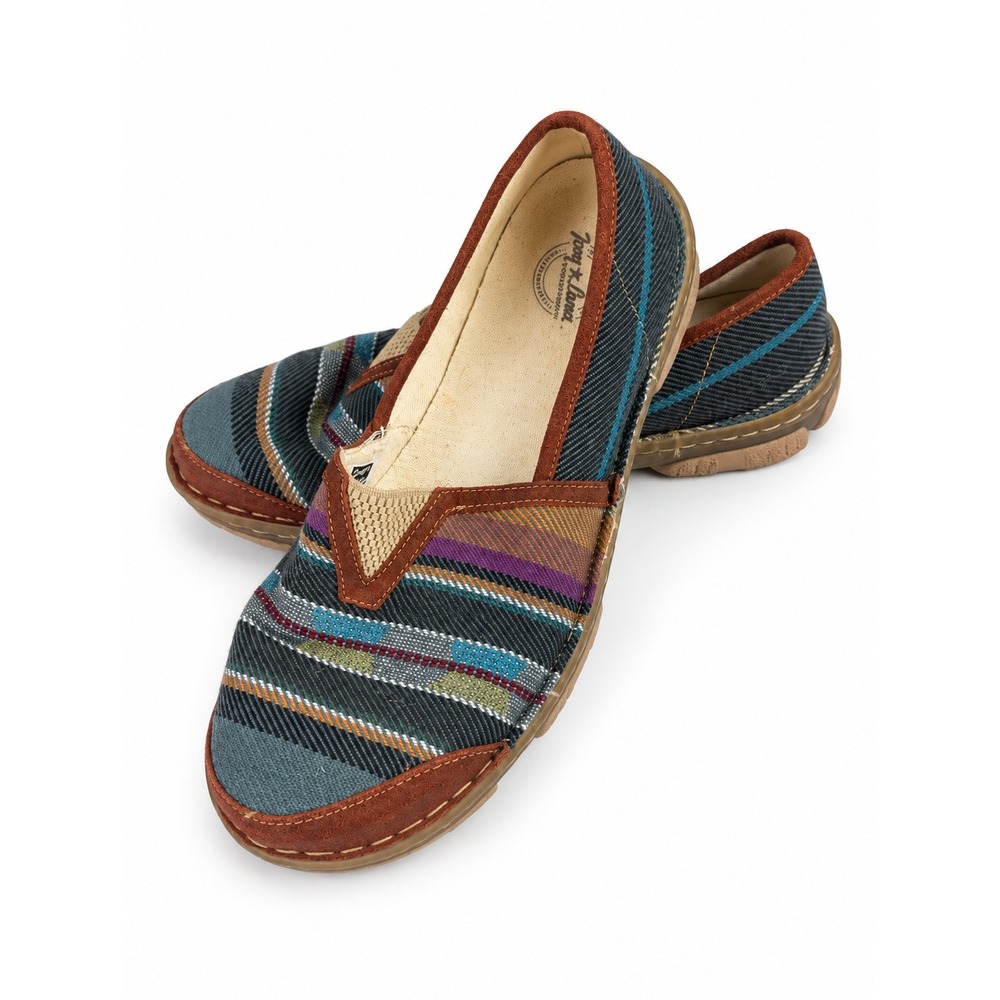 Tony Lama Renata Serape Leather Slip On Shoes Multicolor Women's 8.5